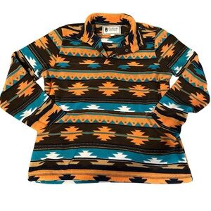 Outback Trading Company Sedona Henley southwestern Aztec fleece pullover Size L